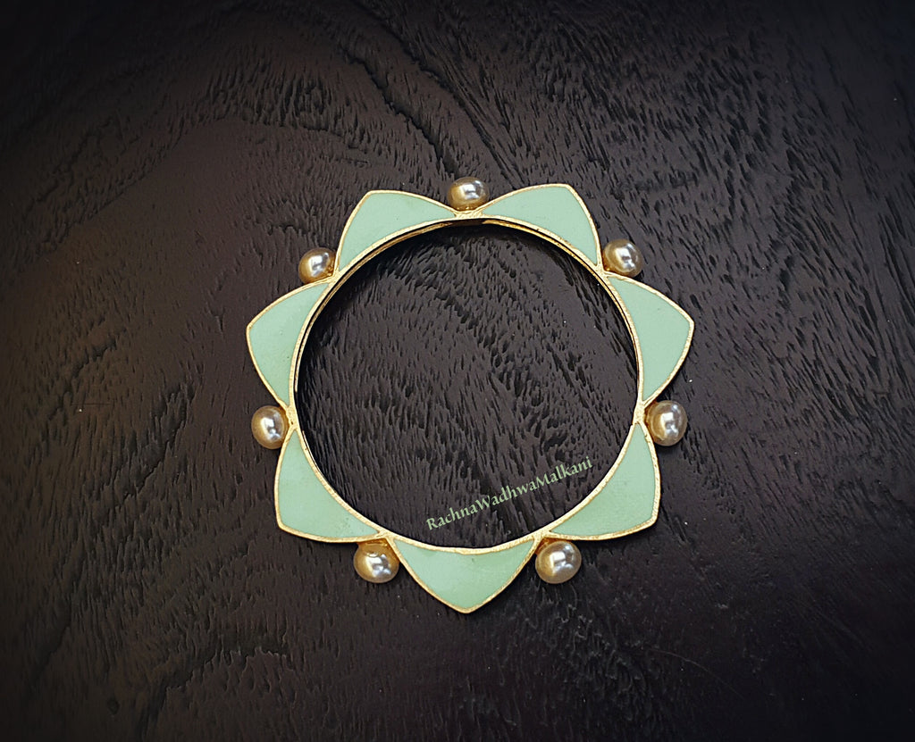 Women Bangle - Enamel Bangle with Pearls