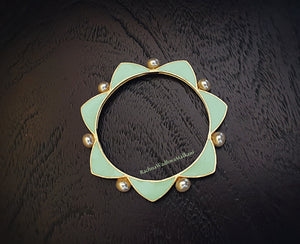 Women Bangle - Enamel Bangle with Pearls