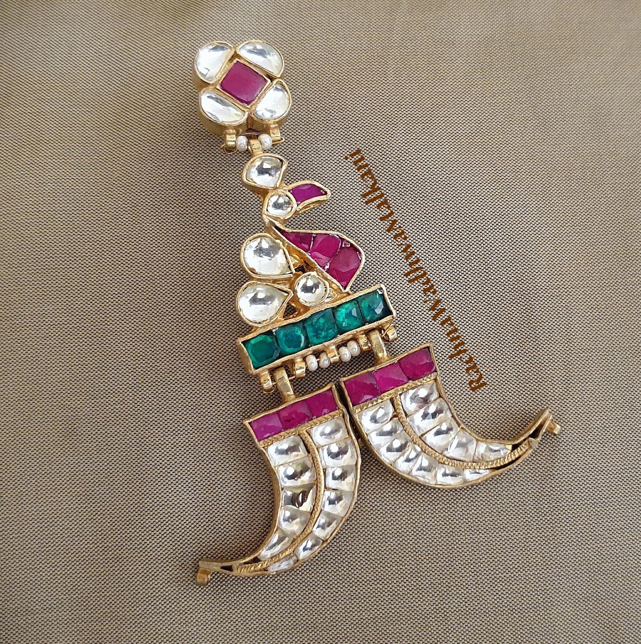 Brooches - Multi colored Patchi Kundan Men Brooch