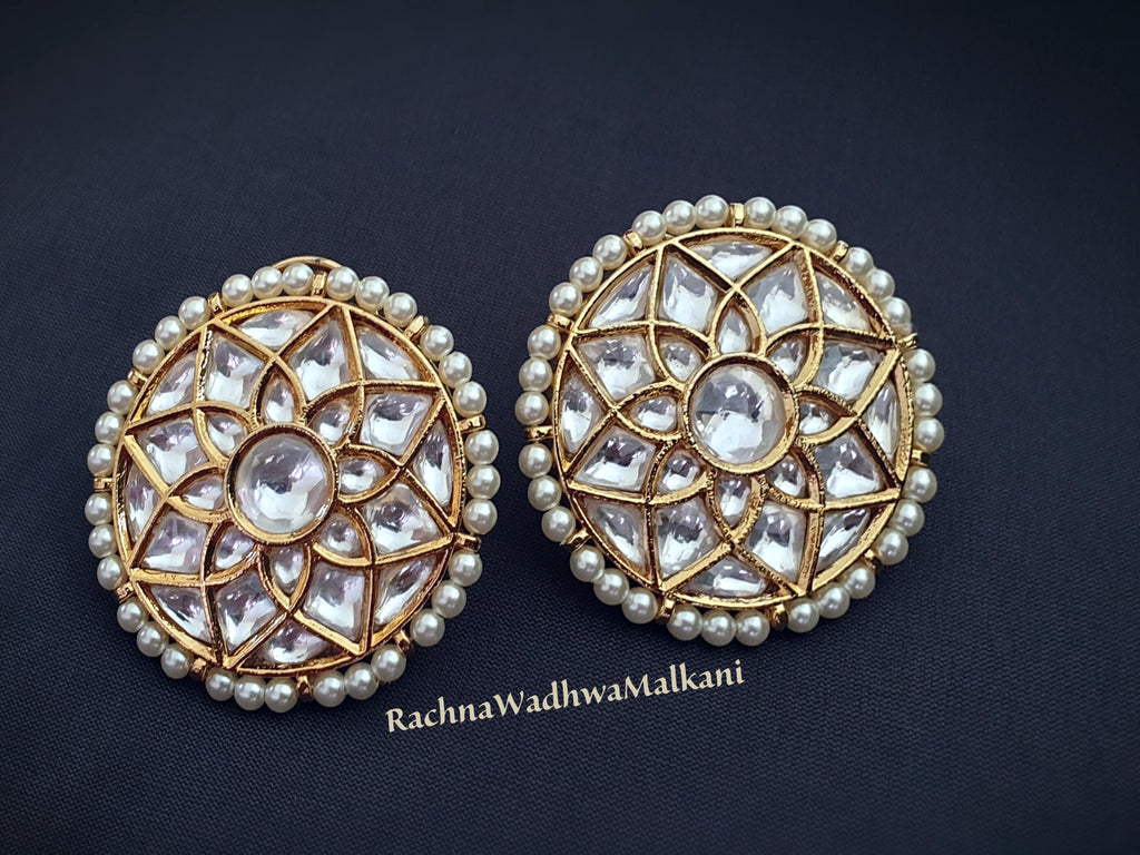 Earrings - Big Polki Kundan Tops