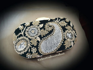 Clutch Bag- Formal Velvet Clutch Bag with Embroidery